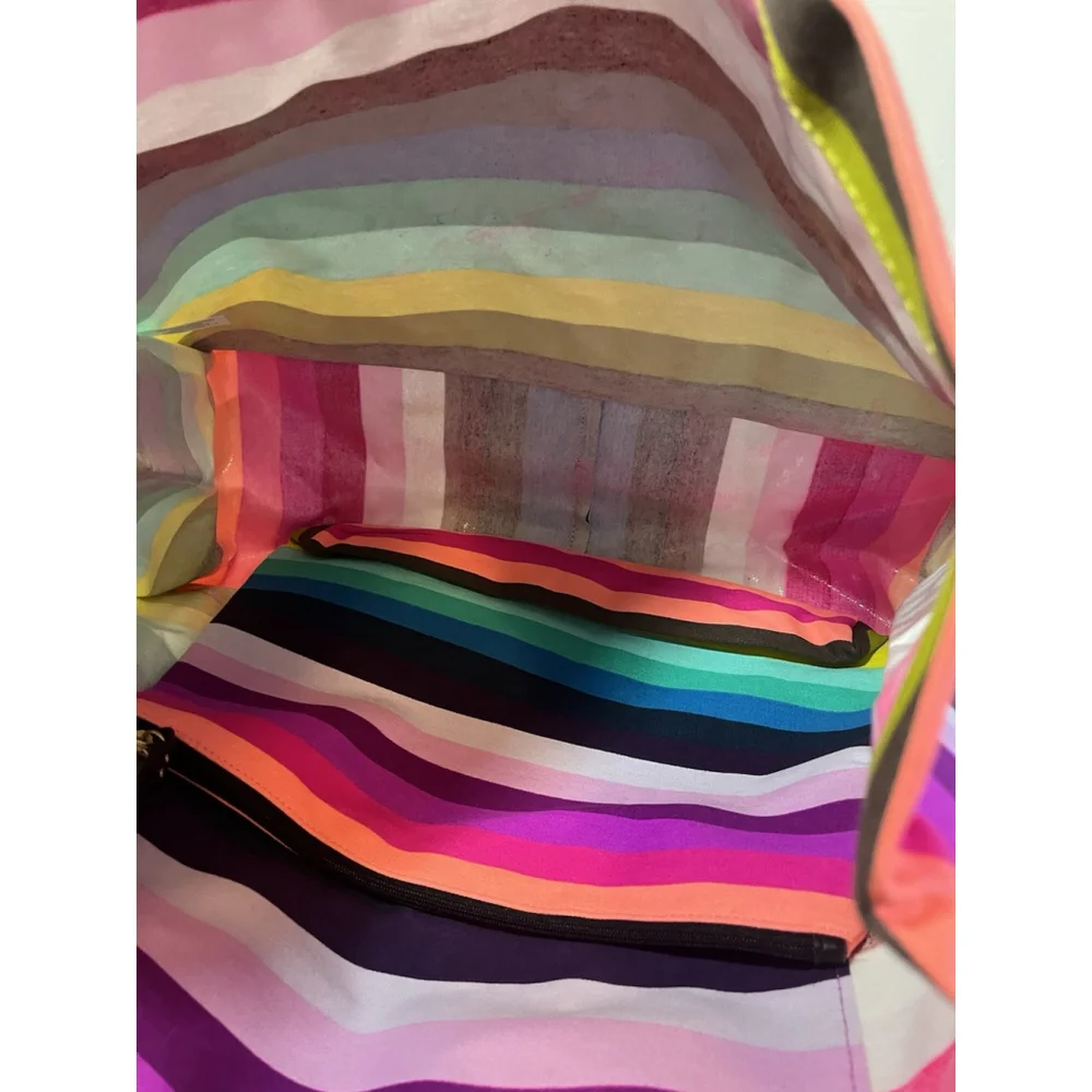 Victoria's Secret beach summer Oversized Shoulder Tote Bright Striped Bag new_7